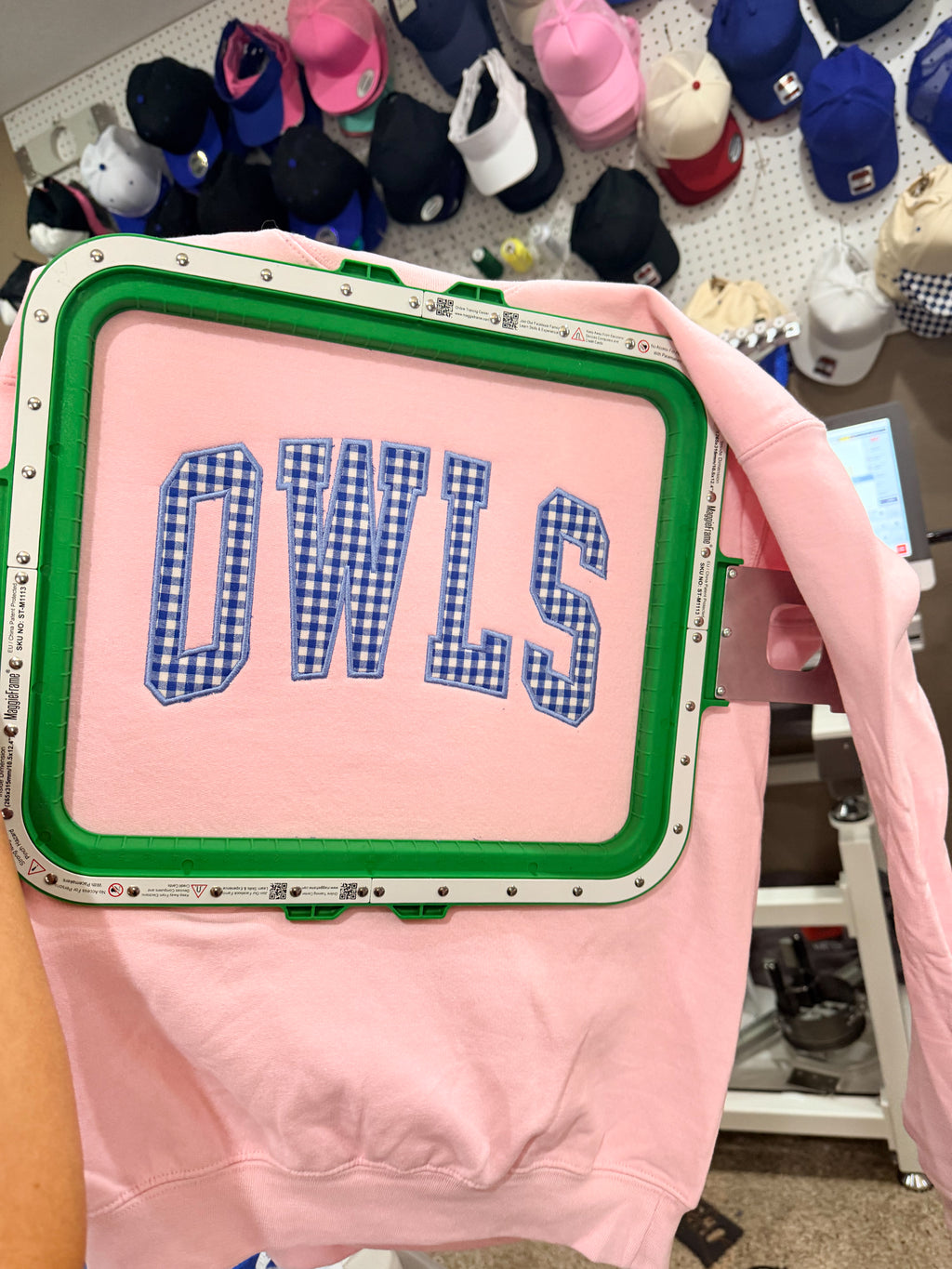 Gingham Owls/AnyMascot Sweatshirt