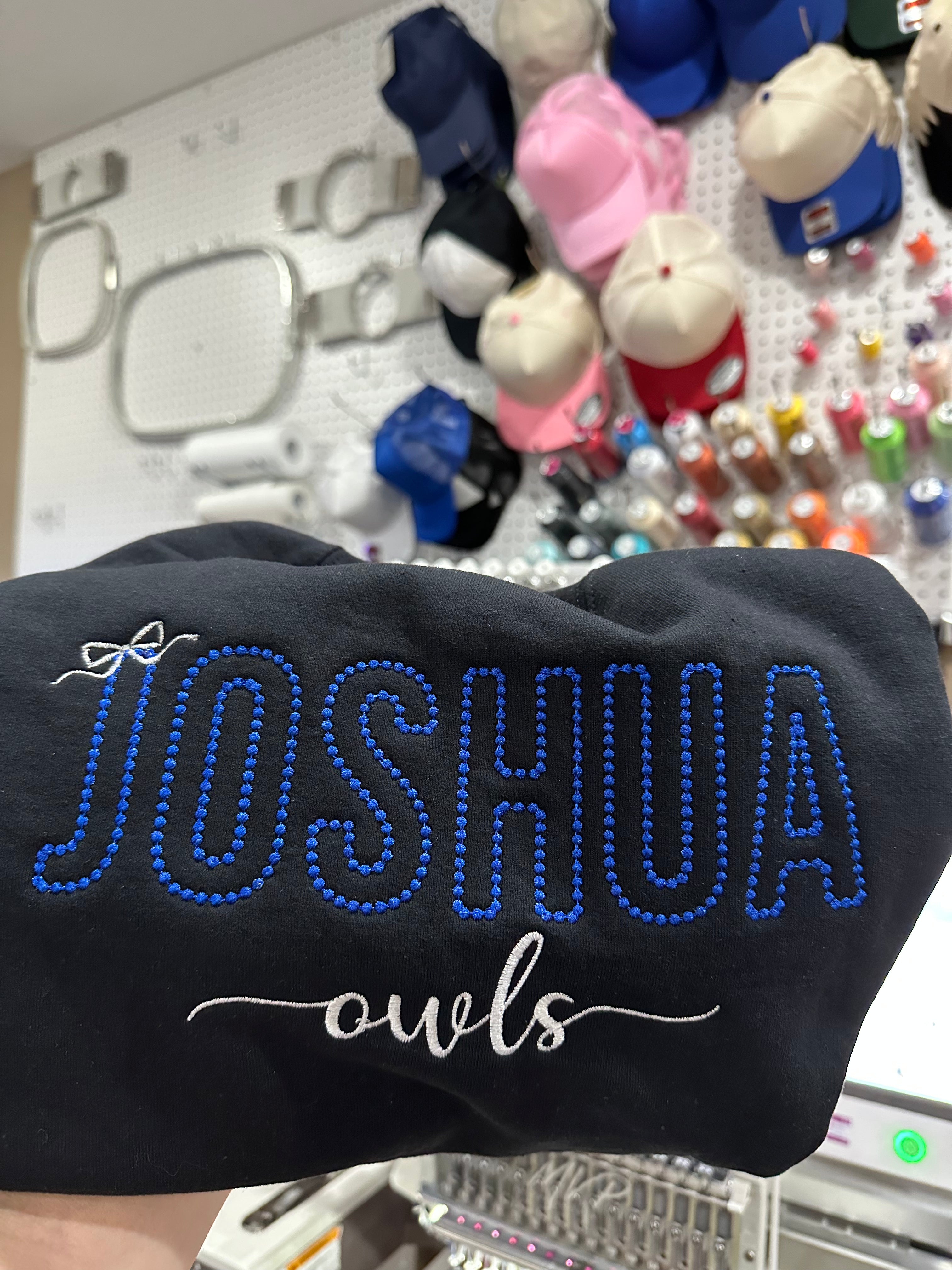 Owls Dots Embroidered