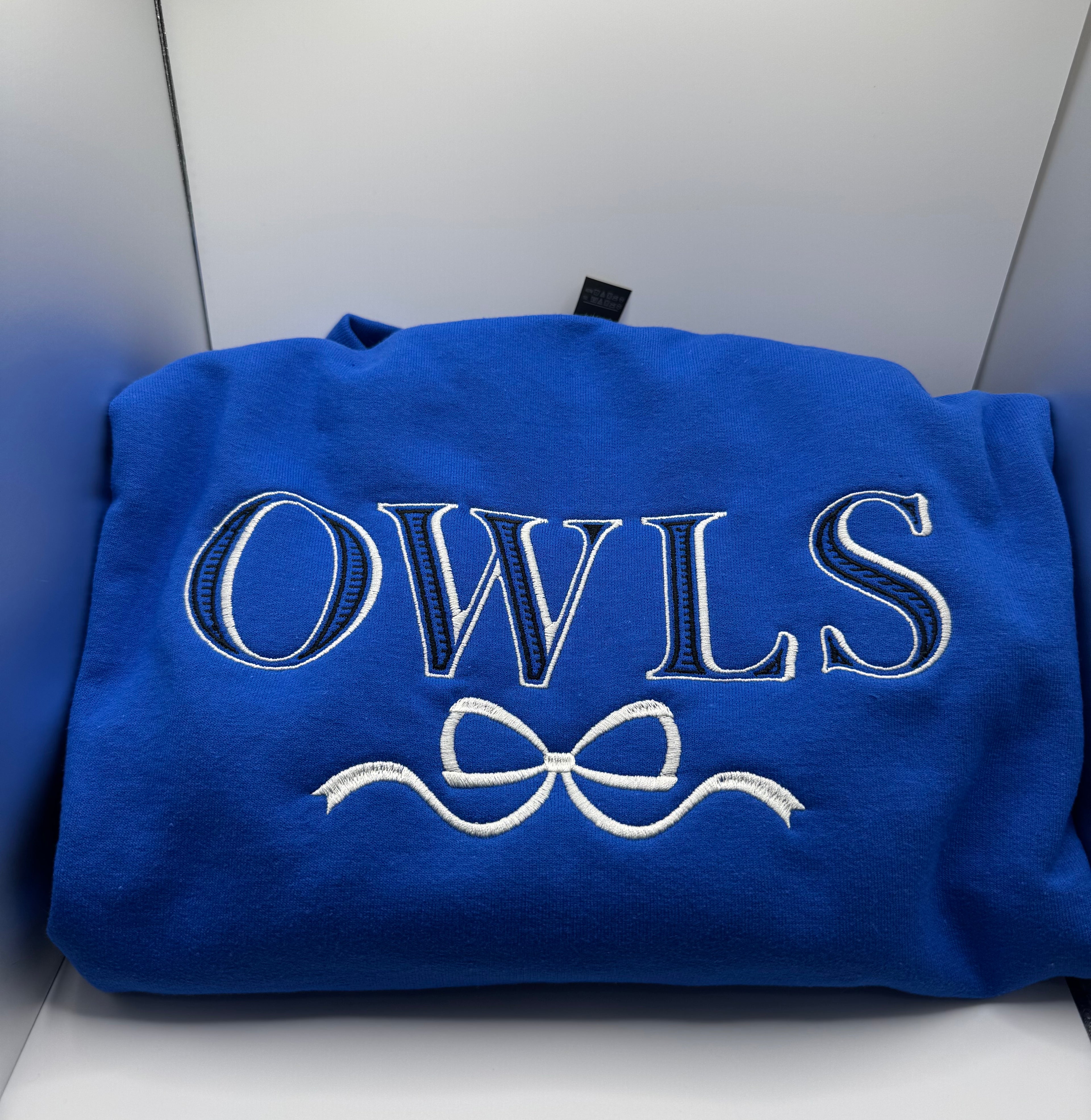 Owls Embroidered Lines